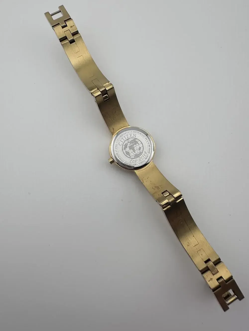 Citizen Eco Drive Women’s Gold Tone MOP Crystal Watch AS IS Not Running